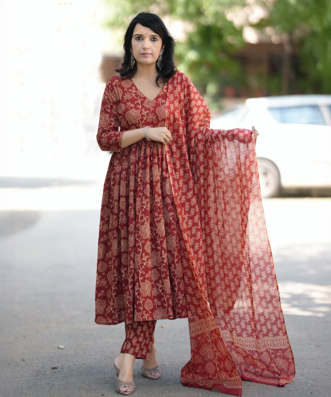 Fully Stiched Rayzon Printed Kurti Pant Dupatta
