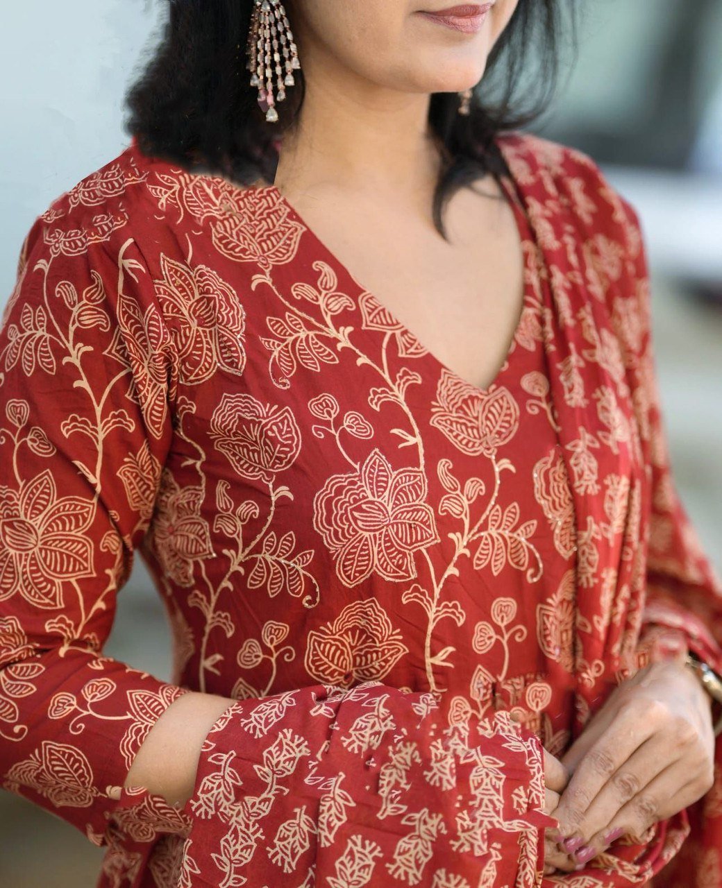 Fully Stiched Rayzon Printed Kurti Pant Dupatta - Image 3