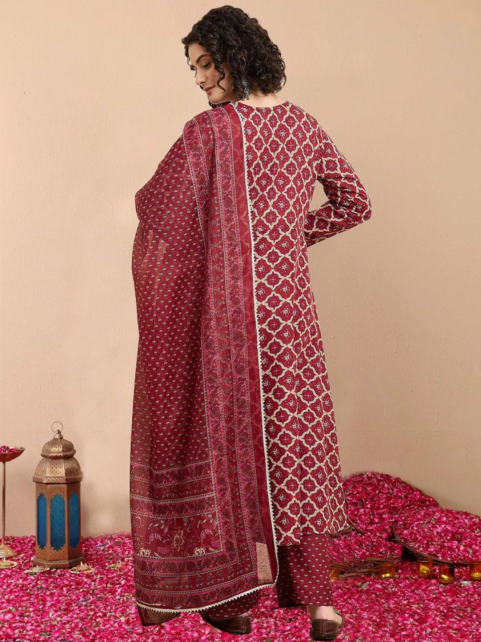 Fully Stiched Rayzon Printed Kurti Pant Dupatta - Image 7