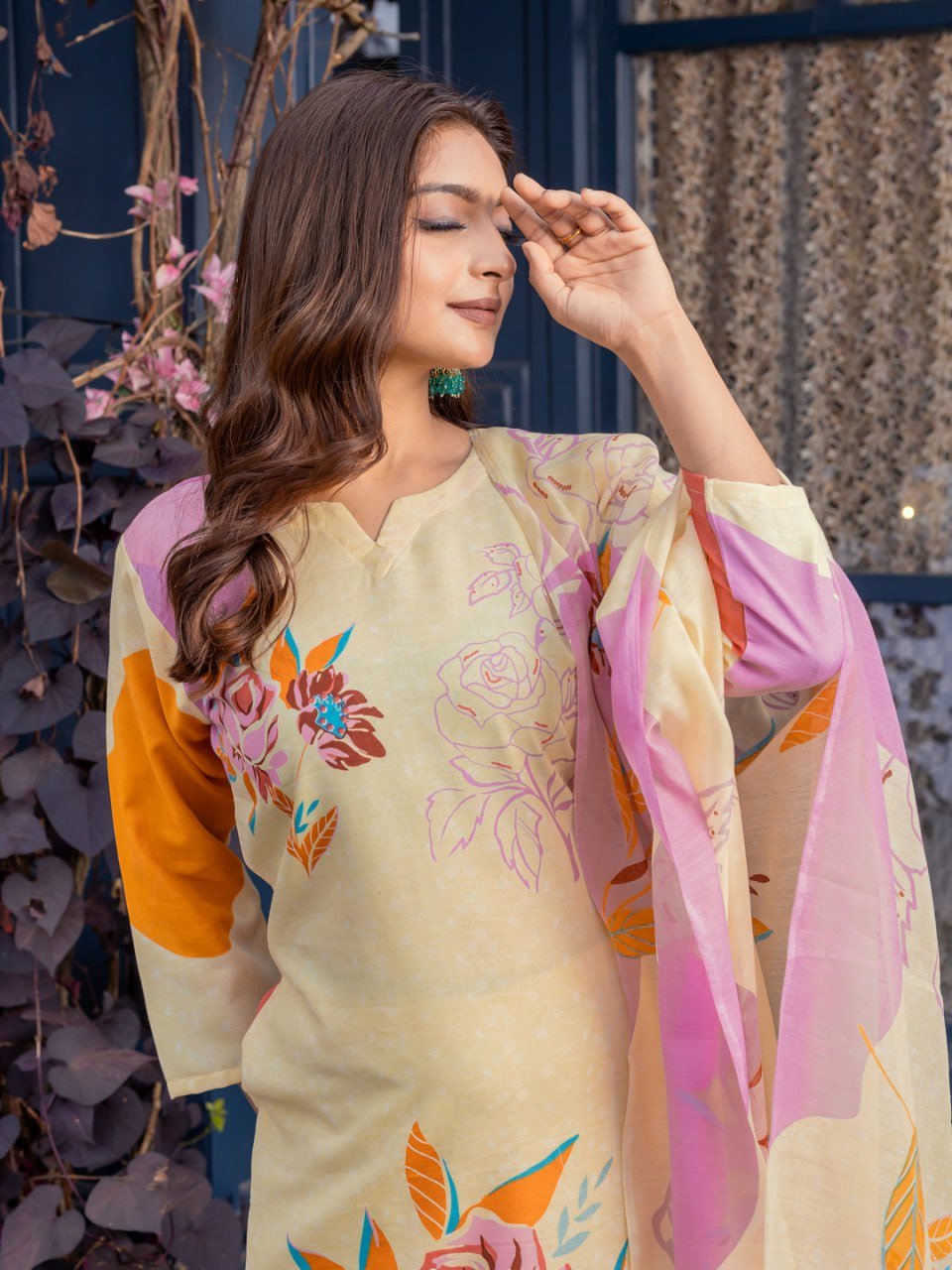 Fully Stiched Cotton Kurti Pant Dupatta - Image 4