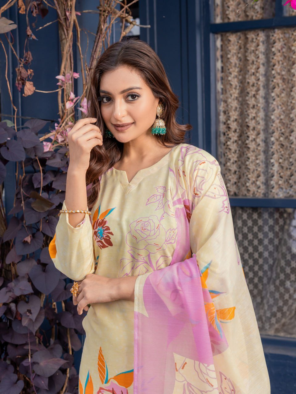 Fully Stiched Cotton Kurti Pant Dupatta - Image 5