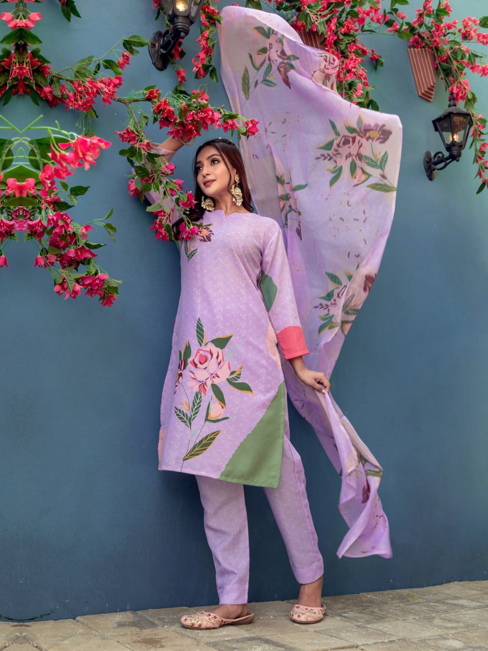 Fully Stiched Cotton Kurti Pant Dupatta - Image 4