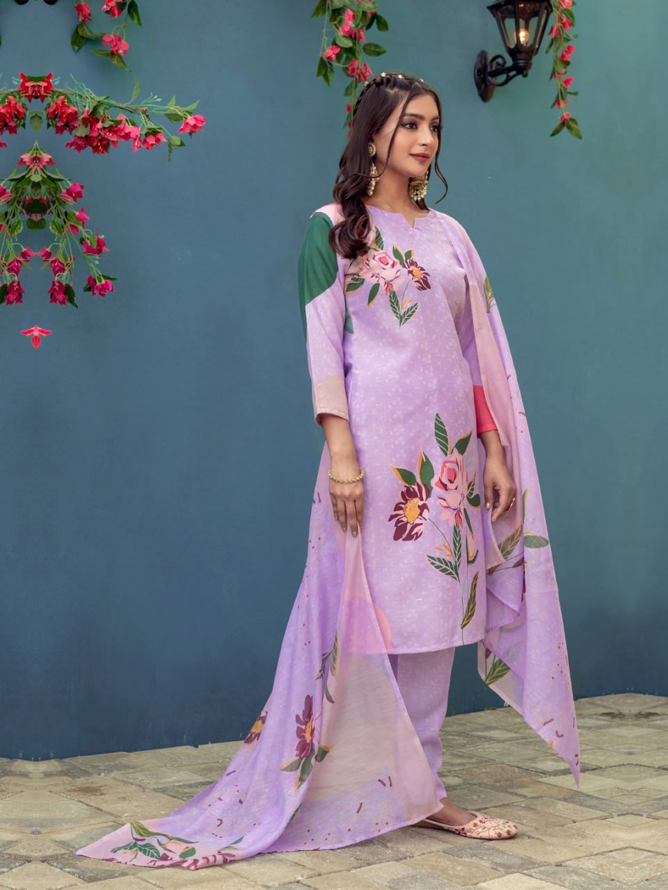 Fully Stiched Cotton Kurti Pant Dupatta - Image 6