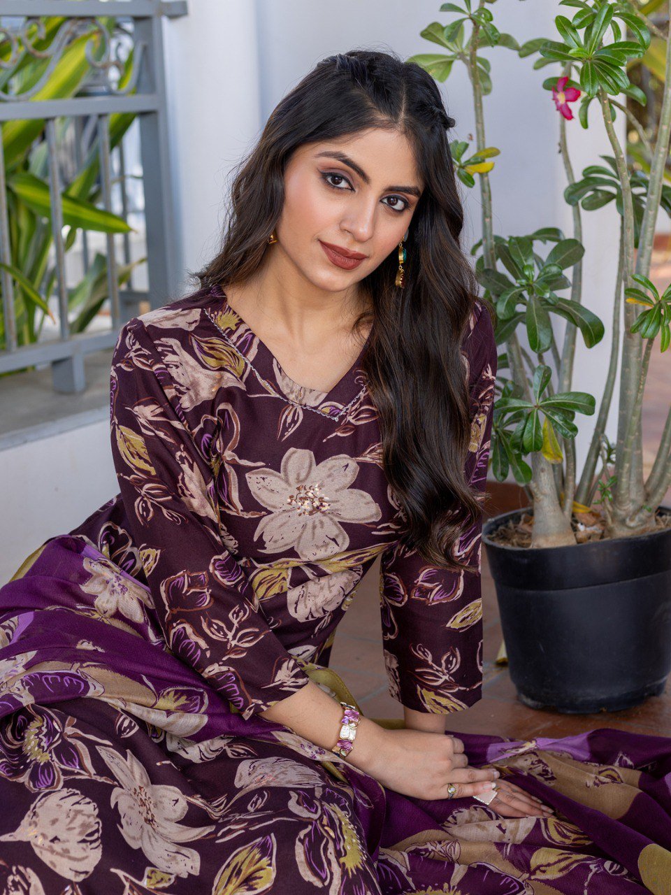 Fully Stiched Cotton Kurti Pant Dupatta - Image 4