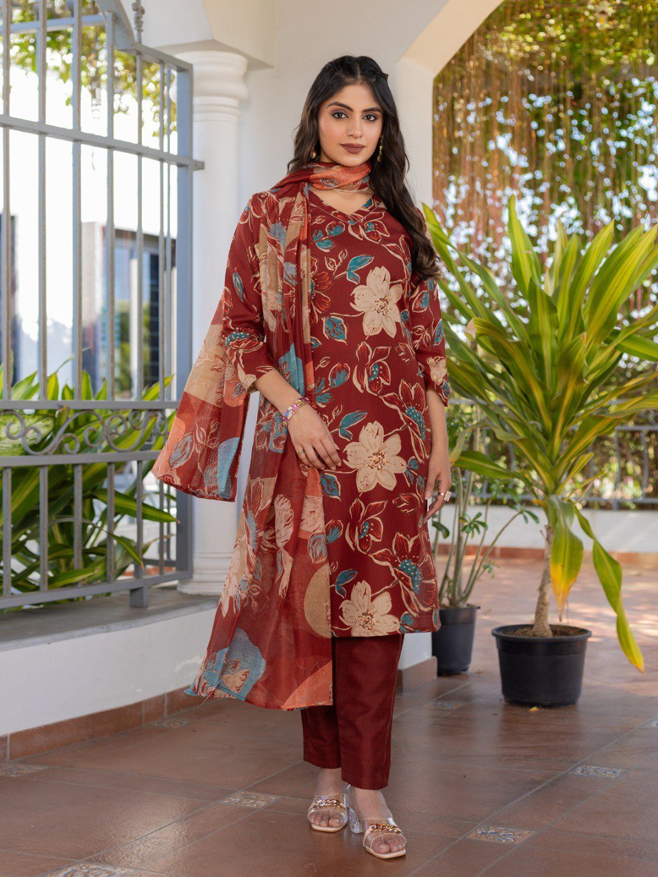 Fully Stiched Cotton Kurti Pant Dupatta - Image 4