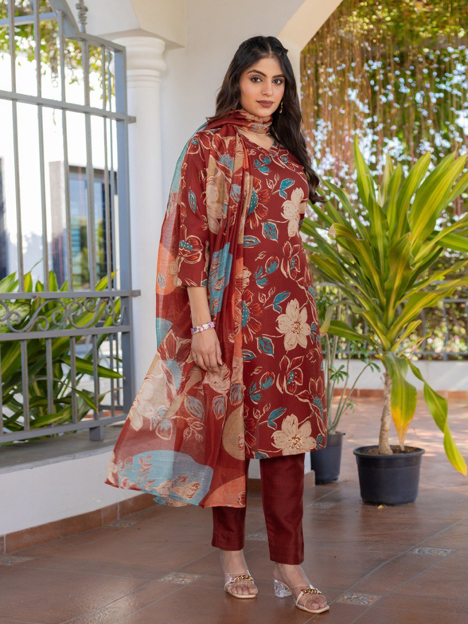 Fully Stiched Cotton Kurti Pant Dupatta - Image 5