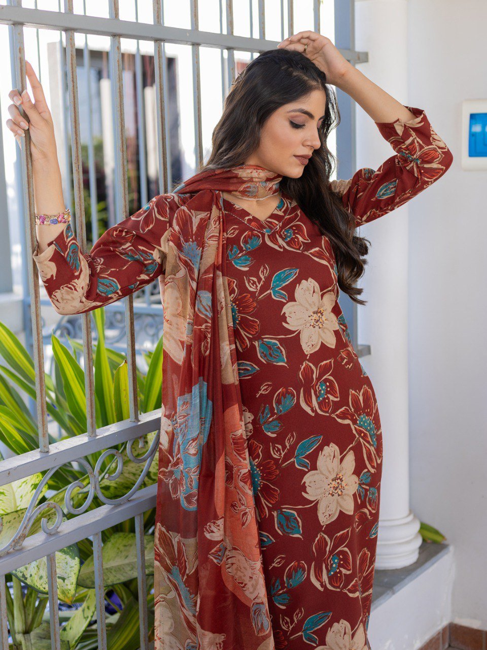 Fully Stiched Cotton Kurti Pant Dupatta - Image 6