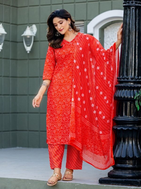 Fully Stiched Cotton Kurti Pant Dupatta