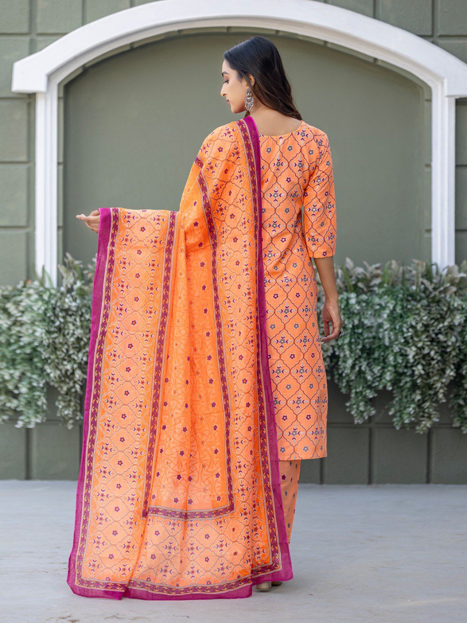 Fully Stiched Cotton Kurti Pant Dupatta - Image 3