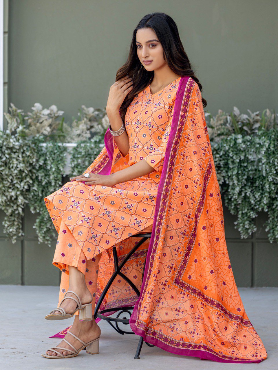 Fully Stiched Cotton Kurti Pant Dupatta - Image 6