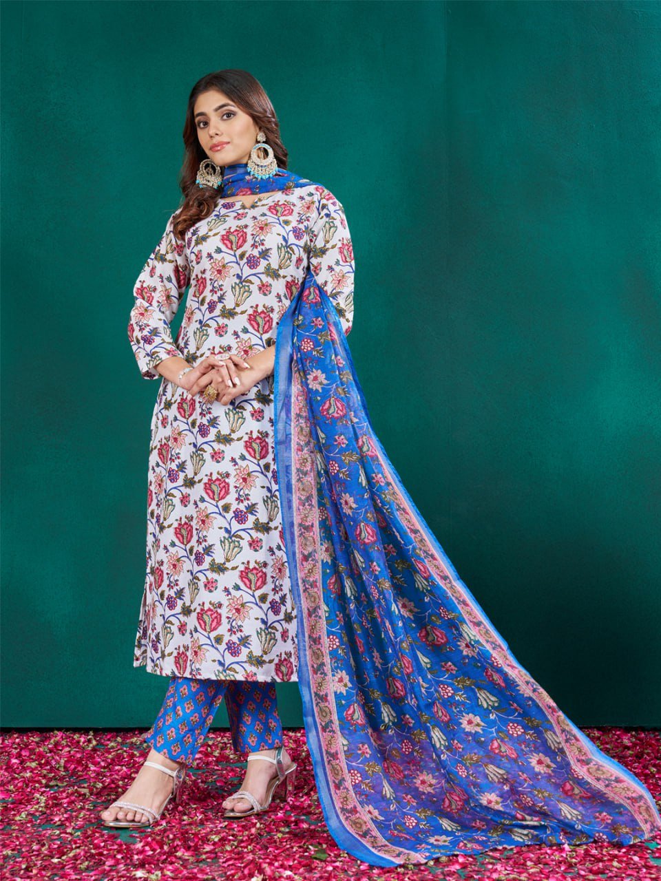 Fully Stiched Cotton Kurti Pant Dupatta - Image 2