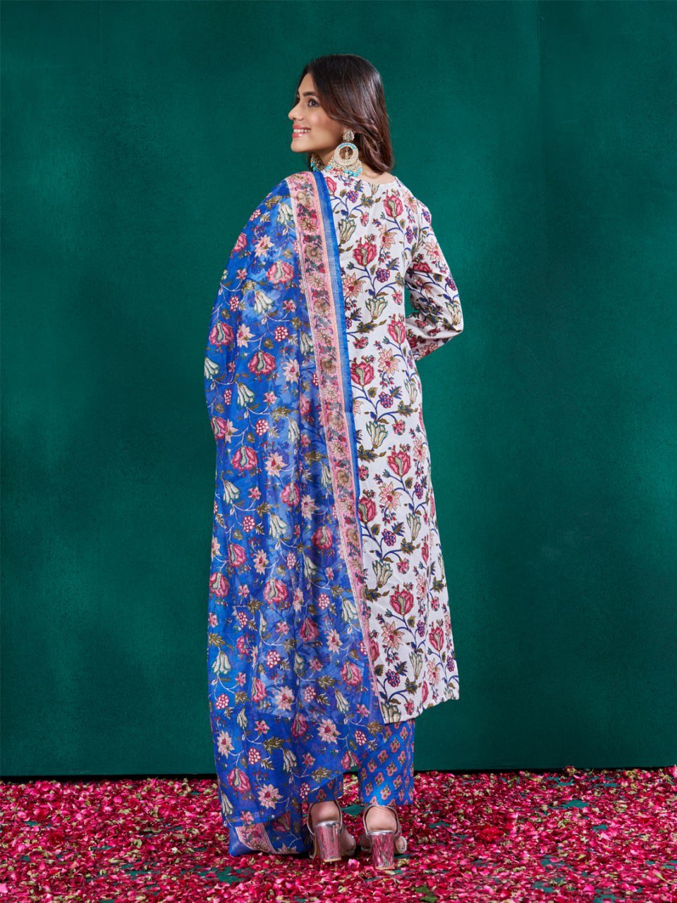 Fully Stiched Cotton Kurti Pant Dupatta - Image 3