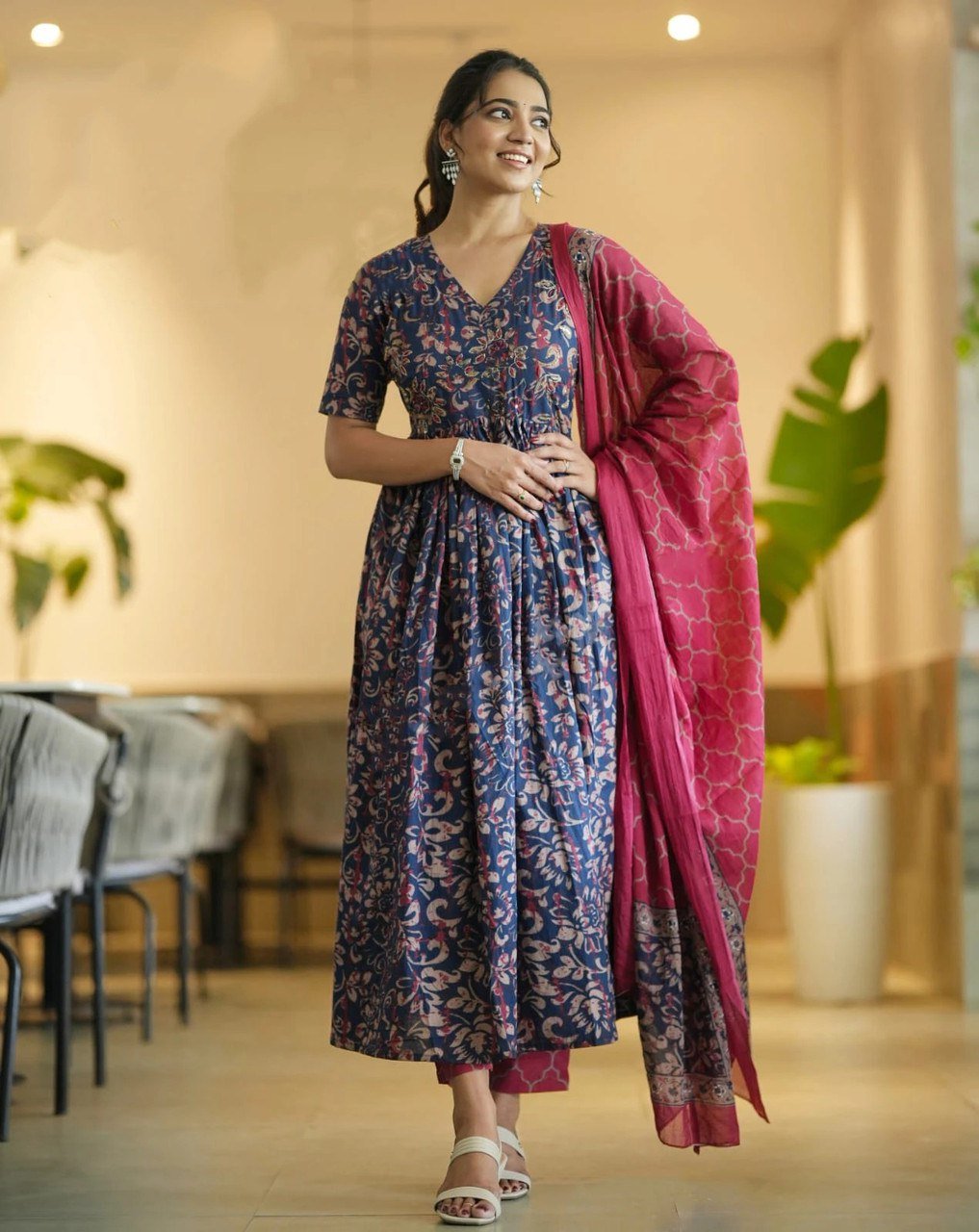 Fully Stiched Rayzon Printed Kurti Pant Dupatta