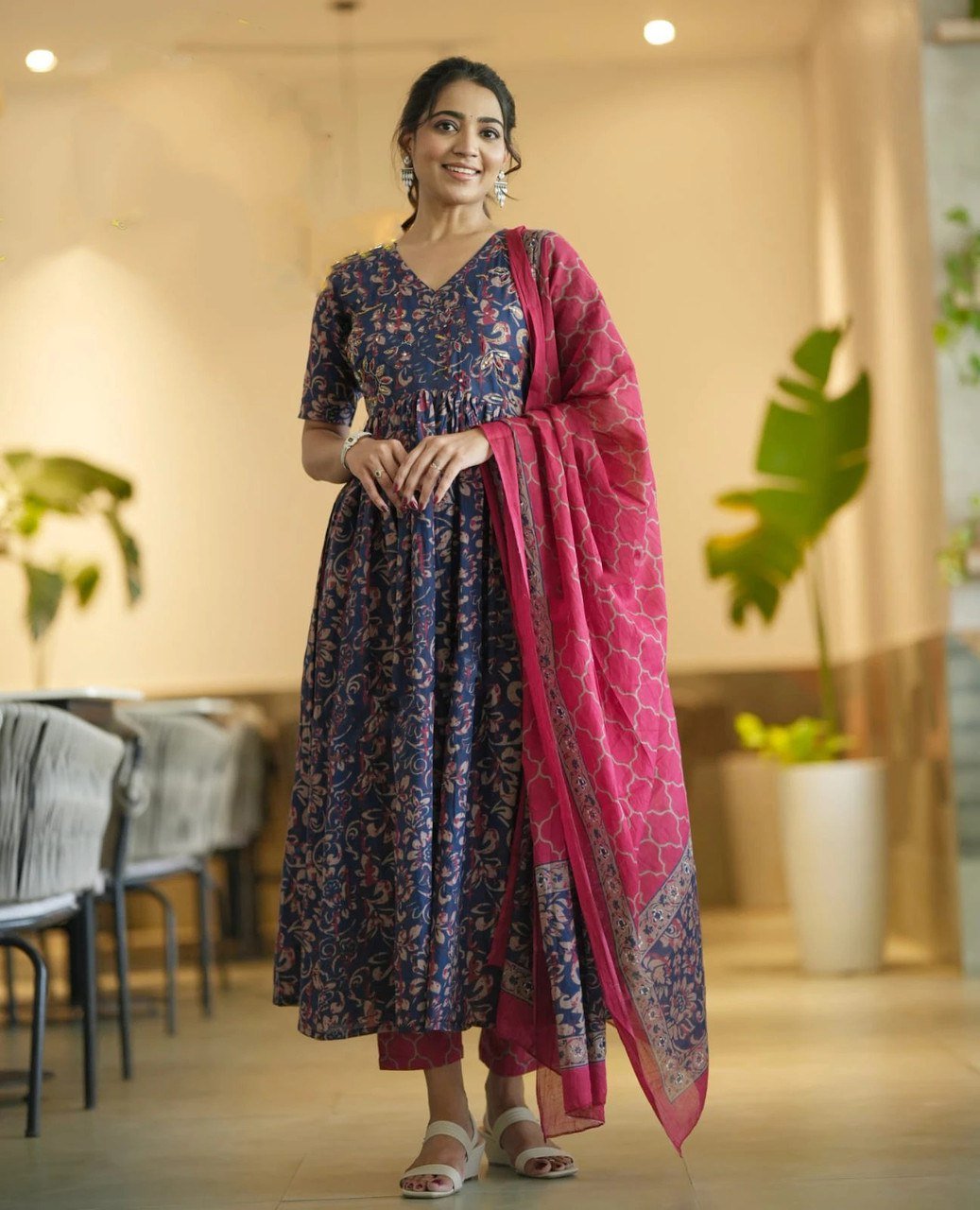 Fully Stiched Rayzon Printed Kurti Pant Dupatta - Image 3