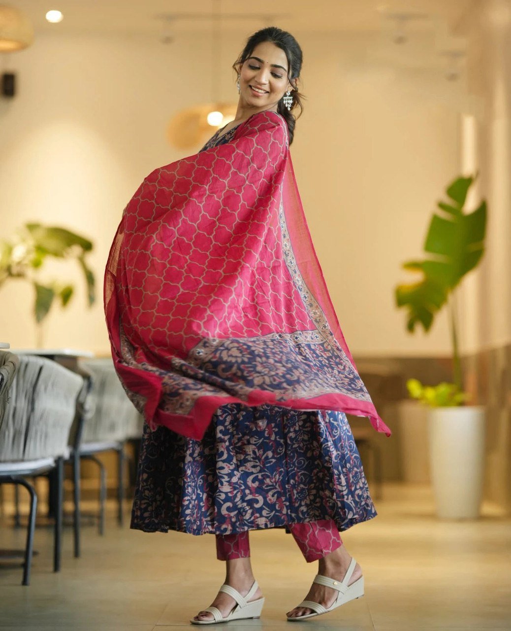 Fully Stiched Rayzon Printed Kurti Pant Dupatta - Image 4