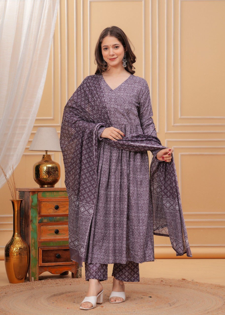 Fully Stiched Rayzon Printed Kurti Pant Dupatta - Image 3