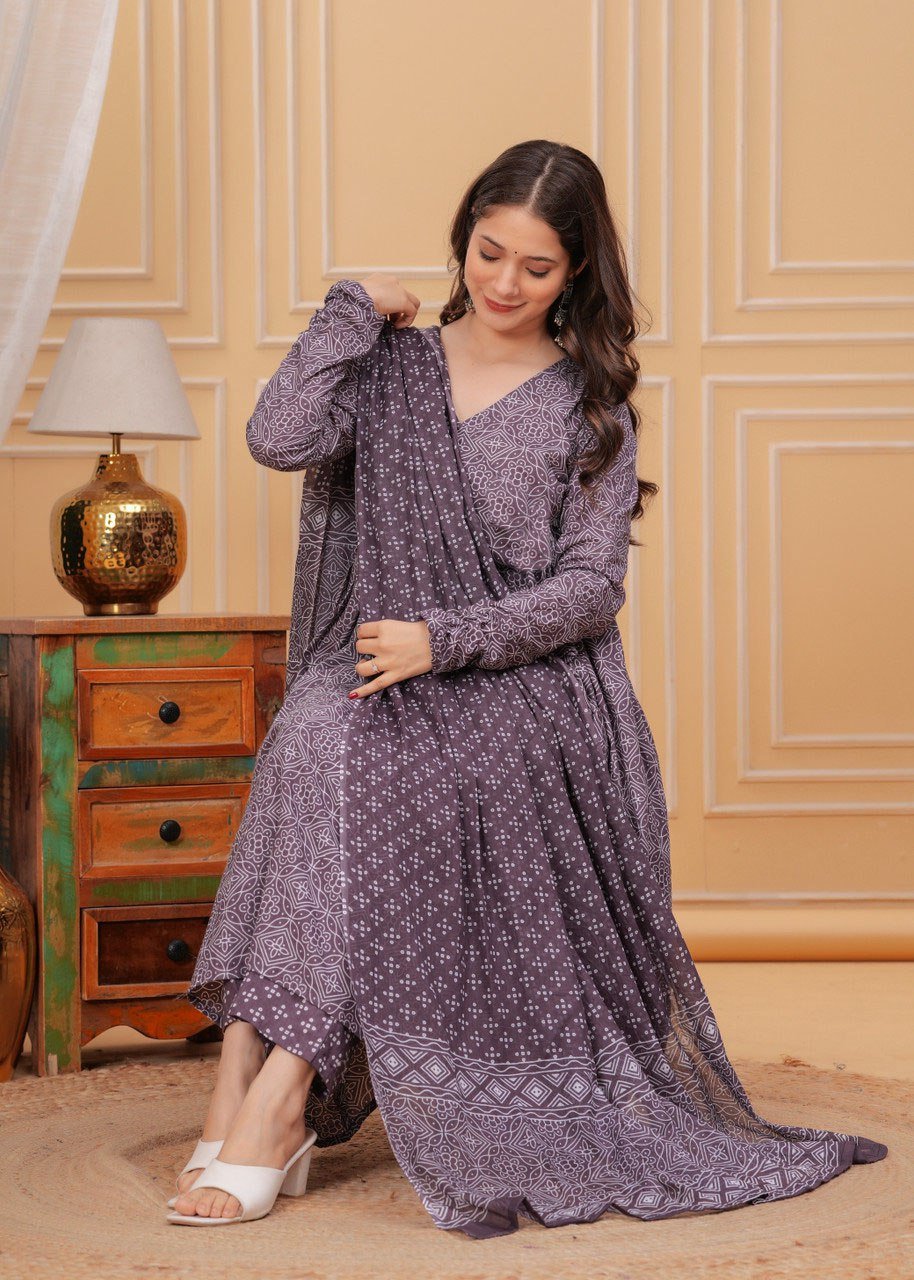 Fully Stiched Rayzon Printed Kurti Pant Dupatta - Image 6